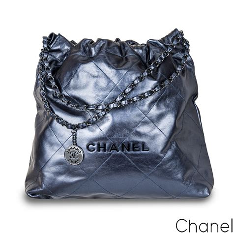 chanel 22 blue metallic|CHANEL 22 .